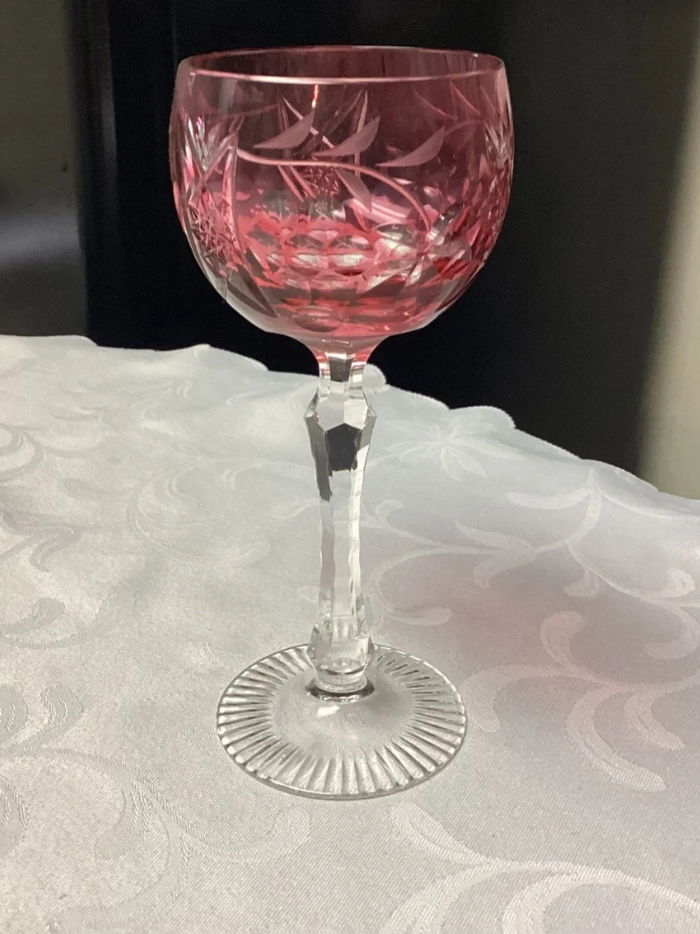 NAUCHTMANN. CRANBERRY WINE GLASSES SET OF 2 rare ones
